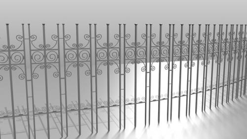 High-poly Extendable Metal Fence preview image